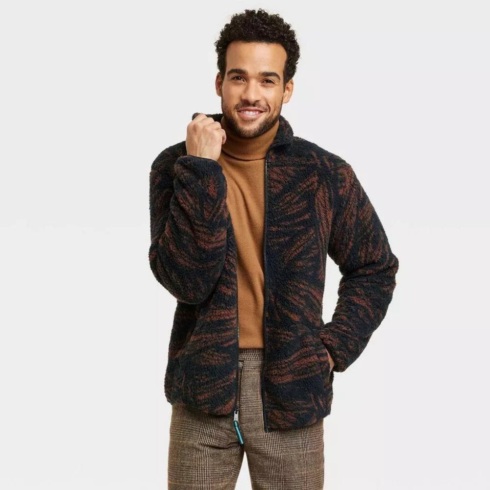 HOUSTON WHITE JACKET HIGH PRINT Teddy Warm - NEW NTT - Brown Mens S Small TARGET